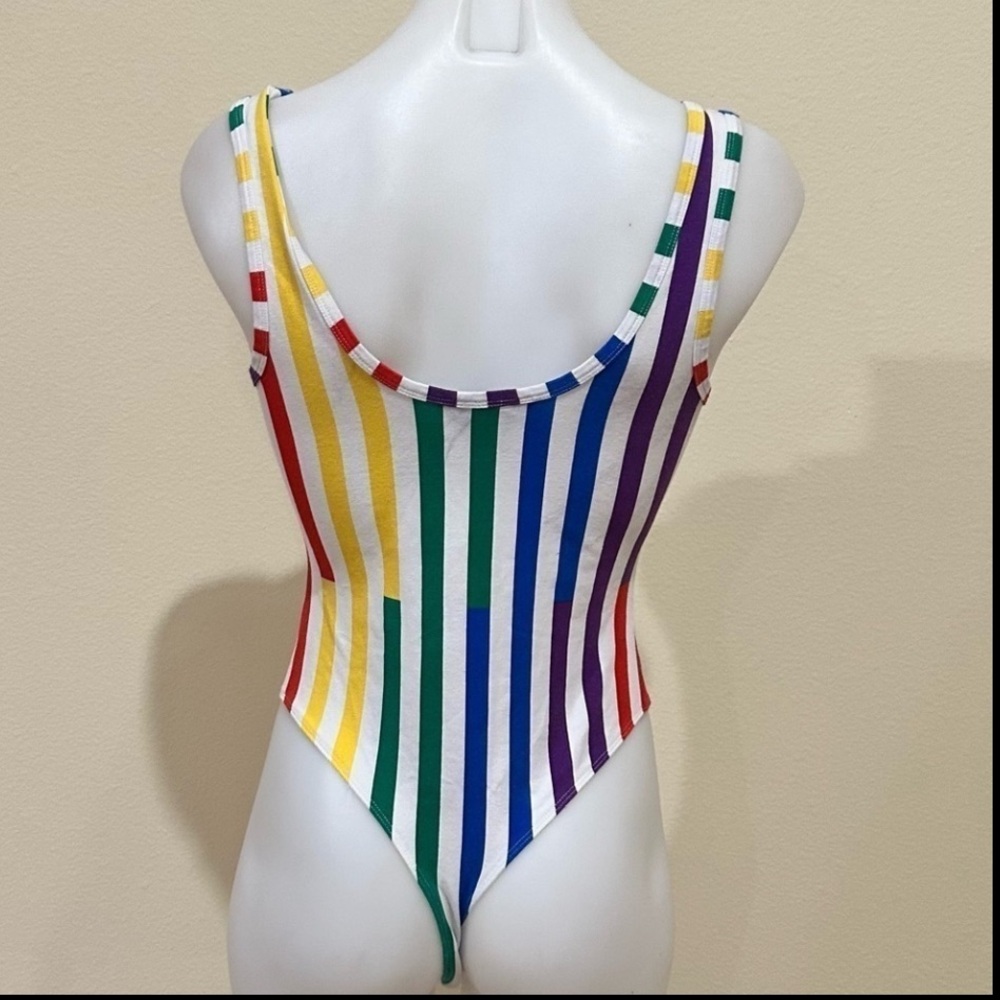 GUESS x J Balvin Colores Collection rainbow stripped bodysuit - Picture 4 of 5